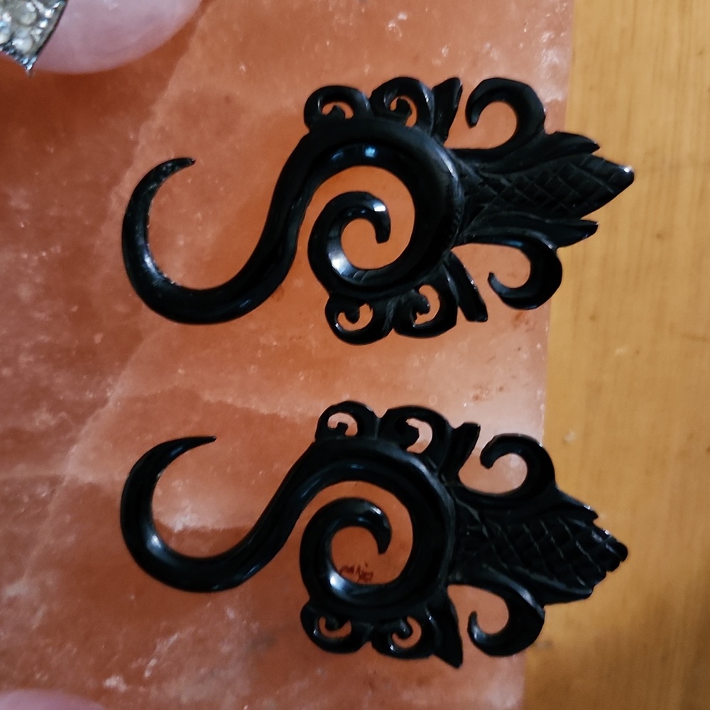 Hand carved earrings